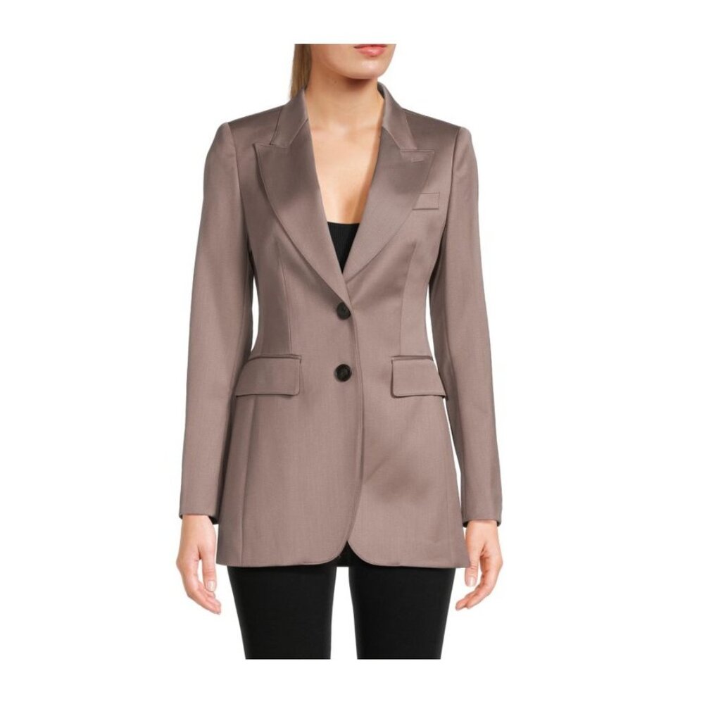 REISS Harper Single Breasted Wood Blend Blazer, Size 0